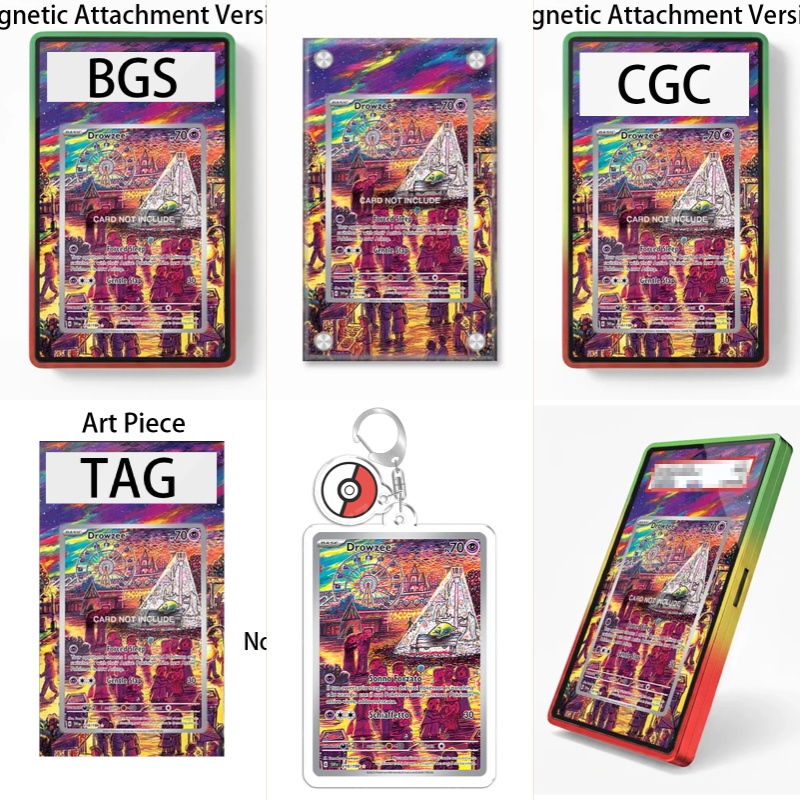 Case Fans - กล่องอะคริลิคใสแบบรีไซเคิลสำหรับใส่การ์ดโปเกมอน TCG ลาย Drowzee ของสะสมสำหรับแฟนๆ อนิเมะ